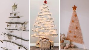 tendência árvores de natal de parede para 2024