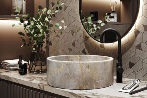 pia de mármore para banheiro pequeno