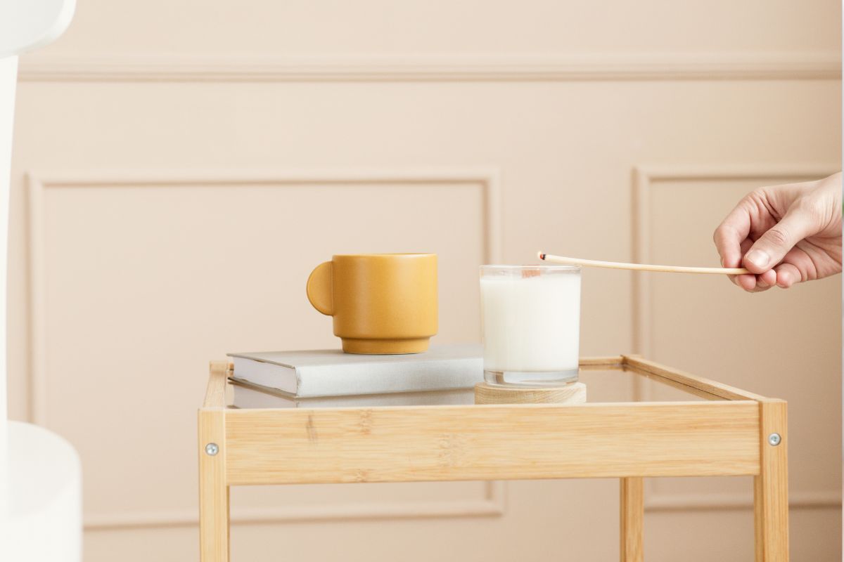 Mesa de centro com vidro