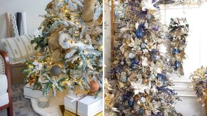 decoração de natal em tons metálicos