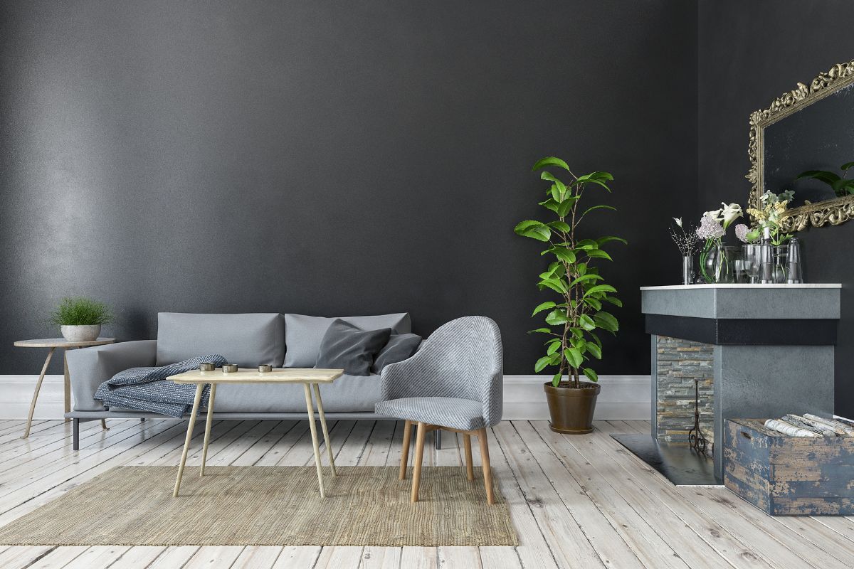 Ambiente monocromático cinza