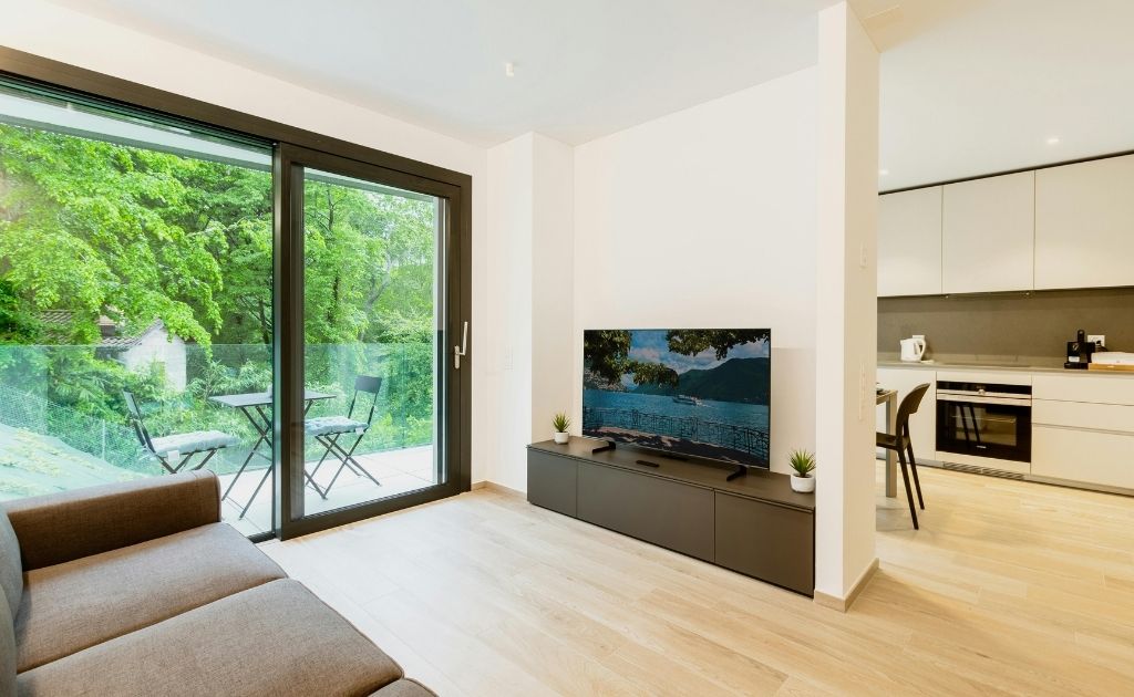 Truques para quintal estreito portas de vidro