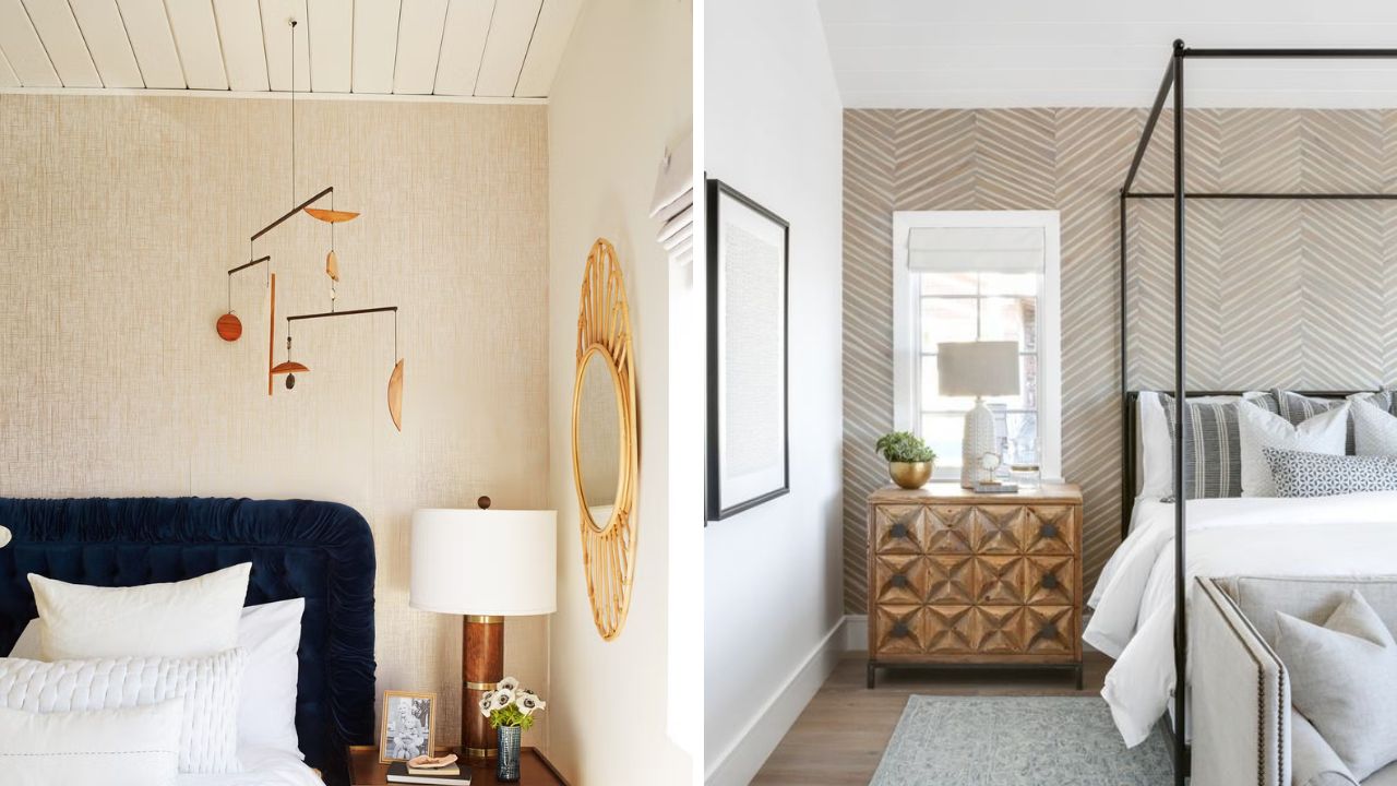 paredes de destaque em cores neutras