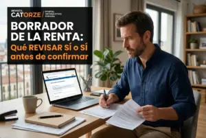 Homem brasileiro revisa documentos fiscais em laptop sobre impostos de 2026