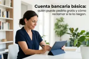 Mulher escrevendo em tablet em escritório moderno