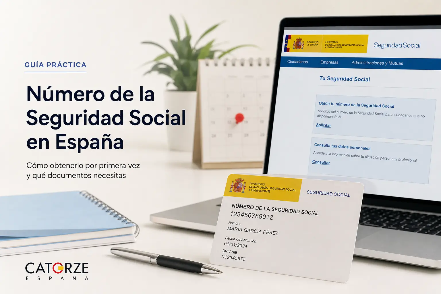 Guia 'Número de la Seguridad Social' e site 'Tu Seguridad Social'
